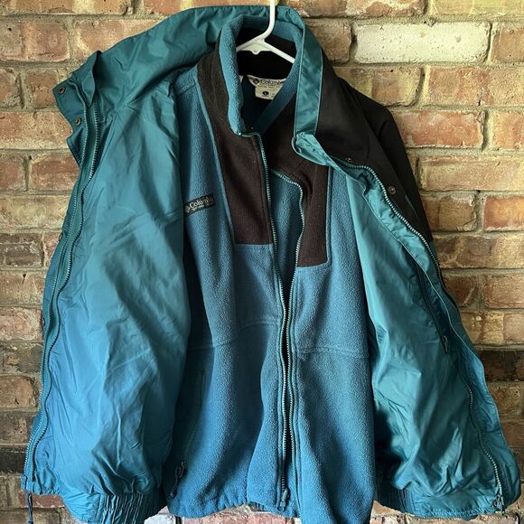 Vintage Columbia Bugaboo Jacket Women L Blue Black Colorblock 90s 2-In-1 - Picture 11 of 16